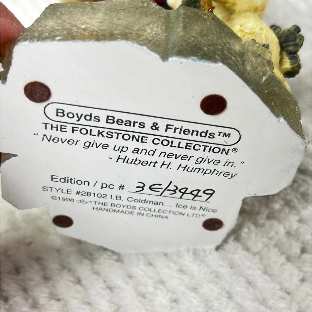 Boyds Bears Folkstone Collection Ice is Nice Snowman‎ Figurine 3E3949
